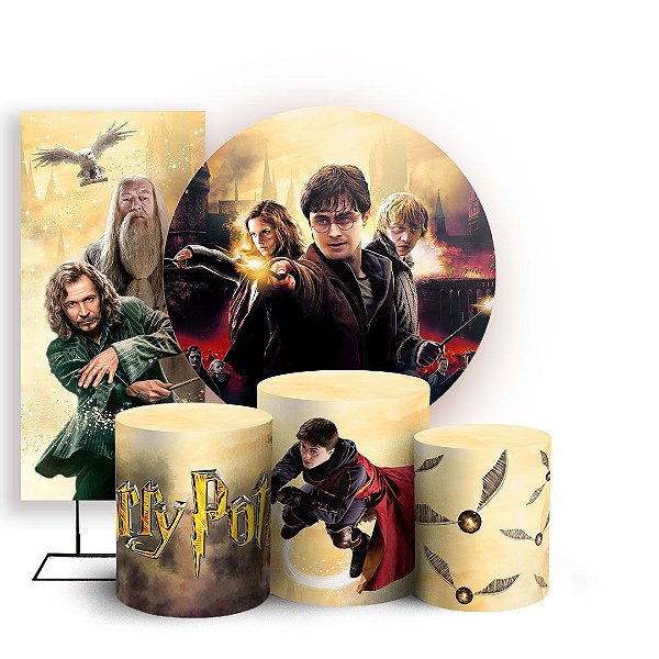 KIT Redondo Trio e Faixa - Harry Potter - Sublimado 3D