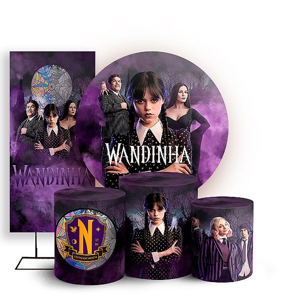 KIT Redondo Trio e Faixa - Wandinha - Sublimado 3D