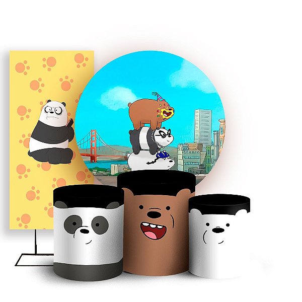 KIT Redondo Trio e Faixa - Ursos Sem Curso - Sublimado 3D