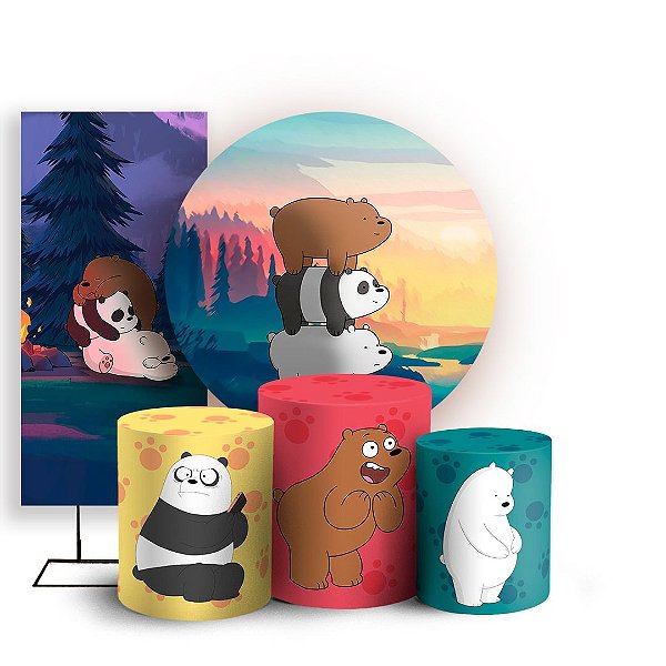 KIT Redondo Trio e Faixa - Ursos Sem Curso - Sublimado 3D