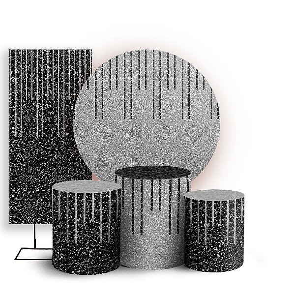 KIT Redondo Trio e Faixa - Glitter - Sublimado 3D