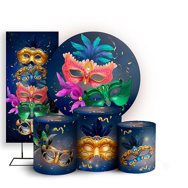 KIT Redondo Trio e Faixa - Carnaval - Sublimado 3D