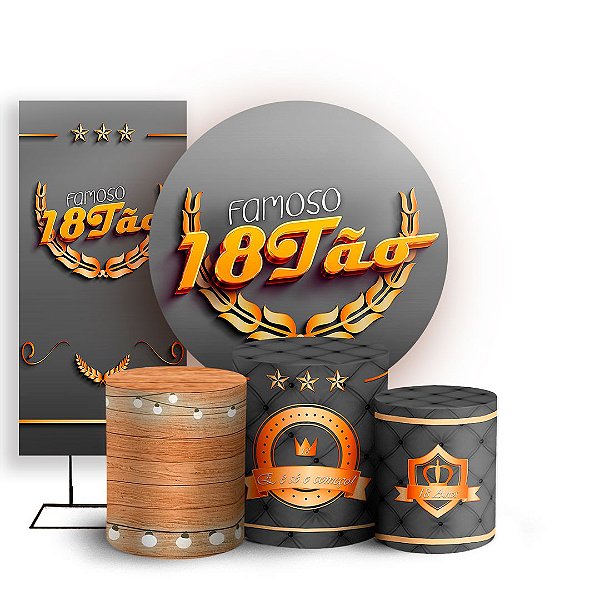 KIT Redondo Trio e Faixa - 18 Anos - Sublimado 3D