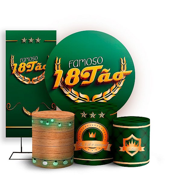 KIT Redondo Trio e Faixa - 18 Anos - Sublimado 3D