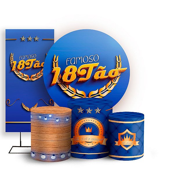 KIT Redondo Trio e Faixa - 18 Anos - Sublimado 3D