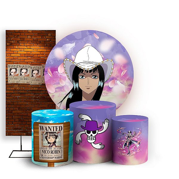 KIT Redondo Trio e Faixa - One Piece Robin - Sublimado 3D
