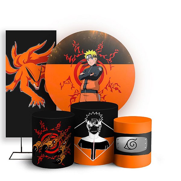 KIT Redondo Trio e Faixa - Naruto - Sublimado 3D