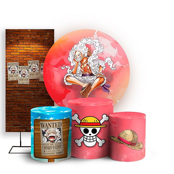 KIT Redondo Trio e Faixa - One Piece Luffy - Sublimado 3D
