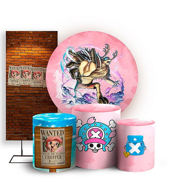 KIT Redondo Trio e Faixa - One Piece Chopper - Sublimado 3D