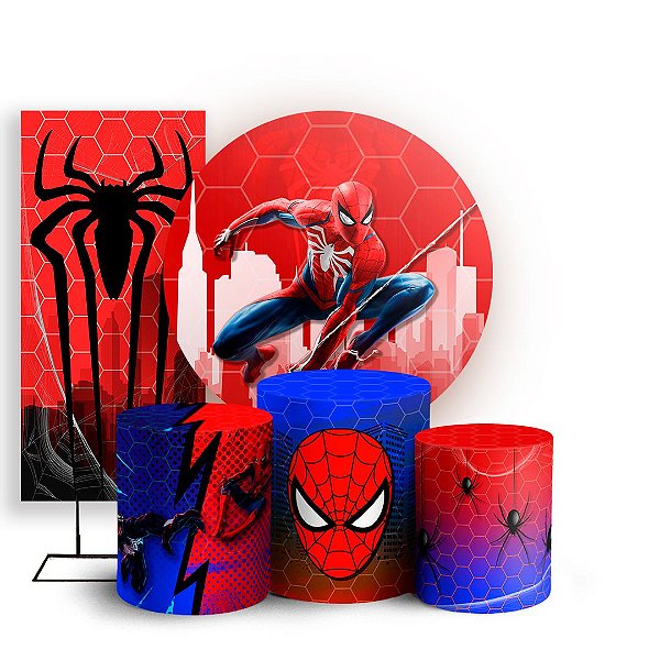 KIT Redondo Trio e Faixa - Homem Aranha - Sublimado 3D