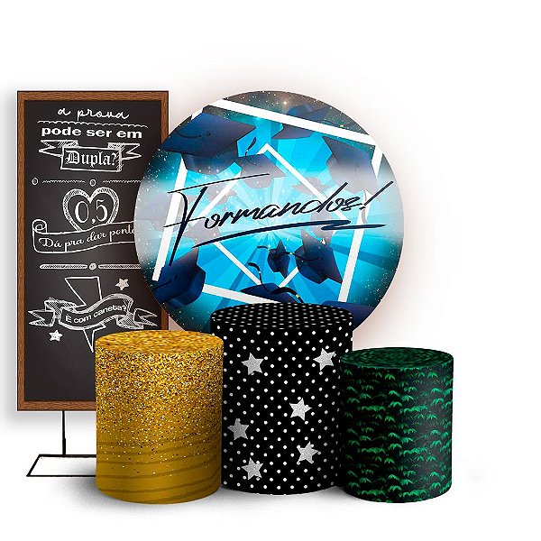 KIT Redondo Trio e Faixa - Formatura - Sublimado 3D