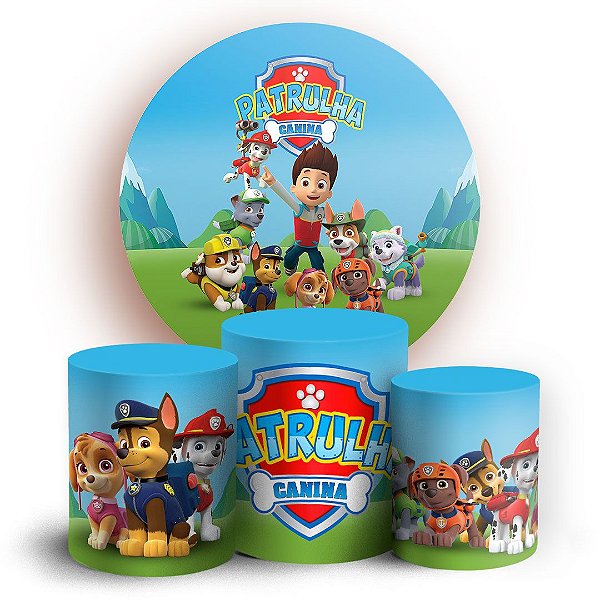 KIT Redondo e Trio -  Patrulha Canina - Sublimado 3D