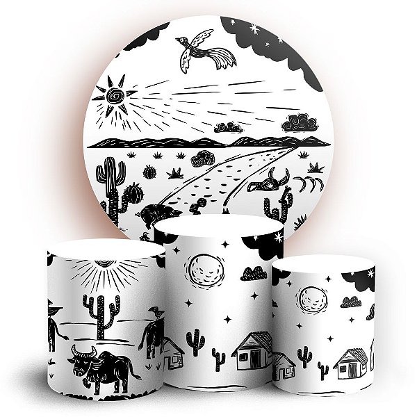 KIT Redondo e Trio - Festa Junina - Sublimado 3D