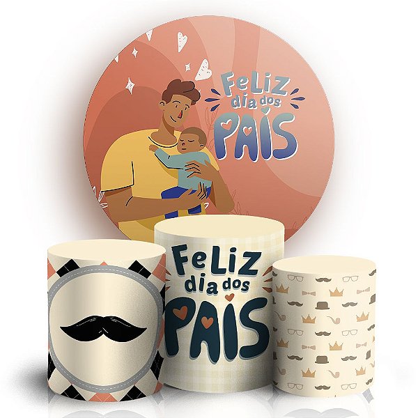 KIT Redondo e Trio - Dia dos Pais - Sublimado 3D