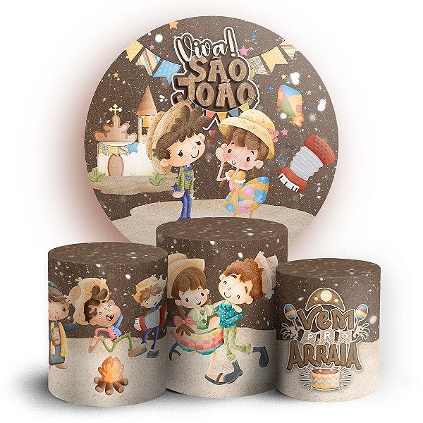 KIT Redondo e Trio - Festa Junina - Sublimado 3D