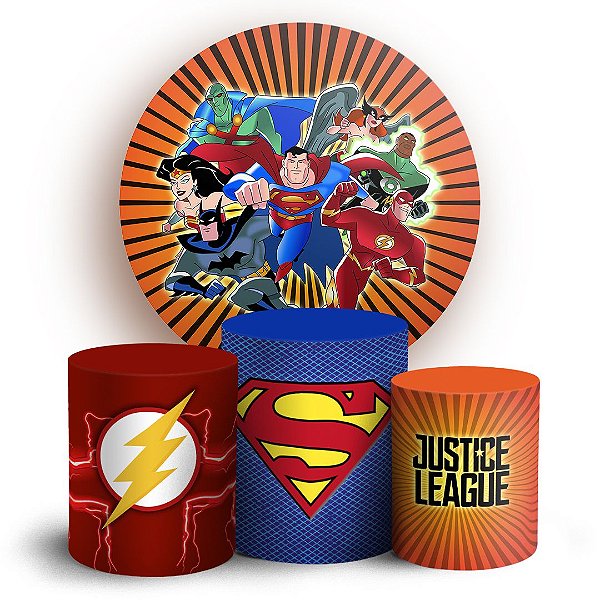 KIT Redondo e Trio - A liga da justiça - Sublimado 3D