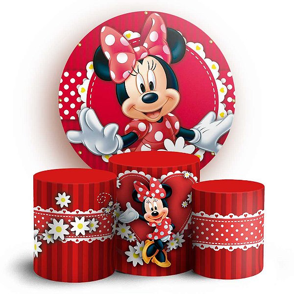 KIT Redondo e Trio - Minnie - Sublimado 3D