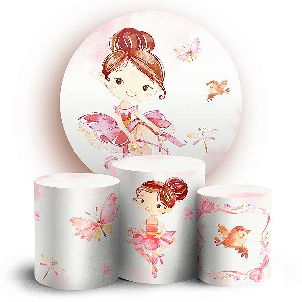 KIT Redondo e Trio - Bailarina - Sublimado 3D