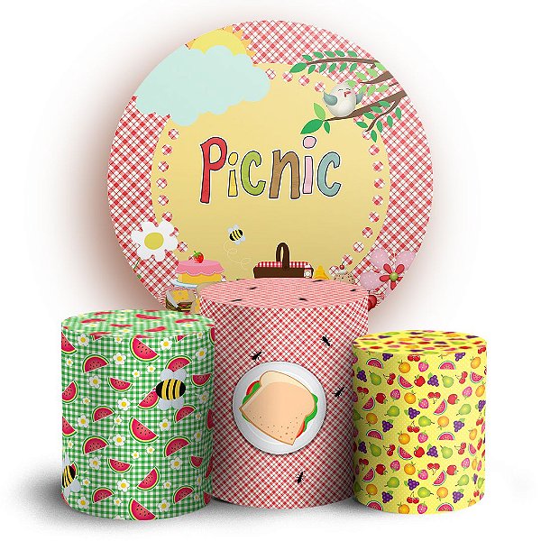 KIT Redondo e Trio - Picnic - Sublimado 3D