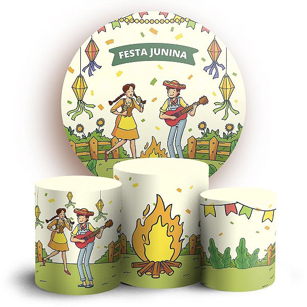 KIT Redondo e Trio - Festa Junina - Sublimado 3D
