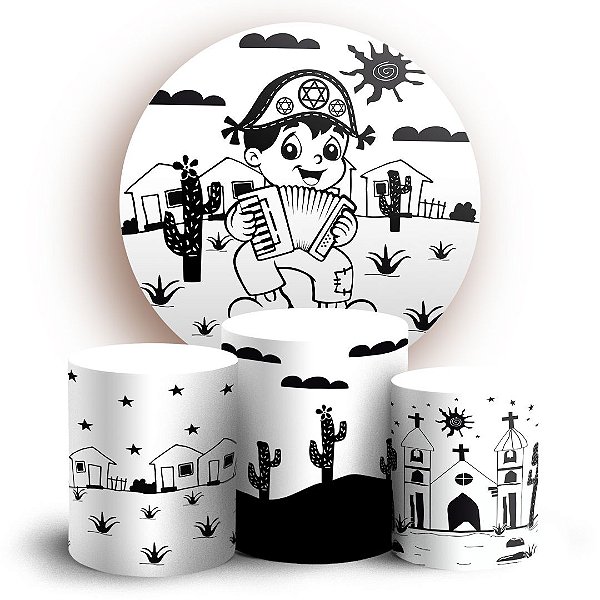 KIT Redondo e Trio - Festa Junina - Sublimado 3D