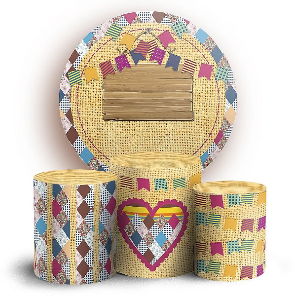 KIT Redondo e Trio - Festa Junina - Sublimado 3D