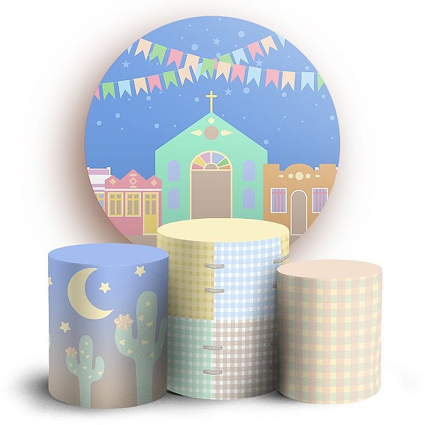 KIT Redondo e Trio - Festa Junina - Sublimado 3D