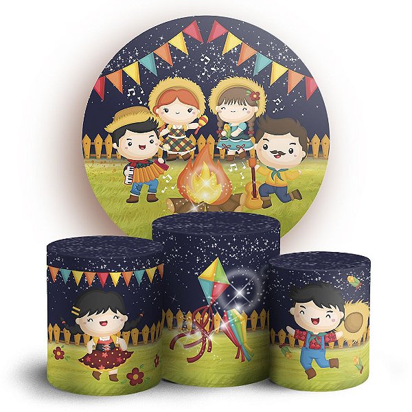 KIT Redondo e Trio - Festa Junina - Sublimado 3D