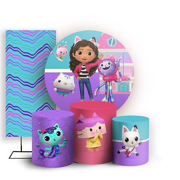 KIT Redondo Trio e Faixa - Casa Magica da Gabby - Sublimado 3D
