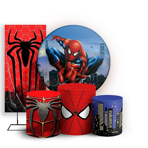 KIT Redondo Trio e Faixa - Homem-Aranha - Sublimado 3D