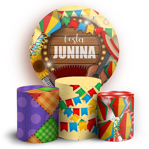 KIT Redondo e Trio - Festa Junina - Sublimado 3D
