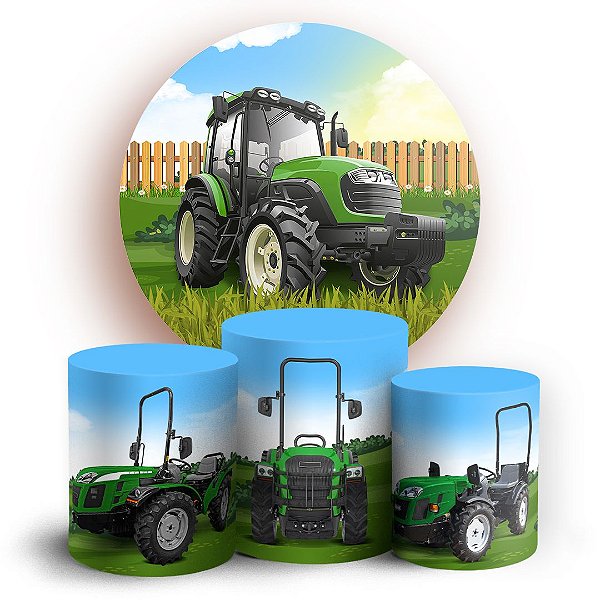KIT Redondo e Trio - Fazendinha Trator - Sublimado 3D