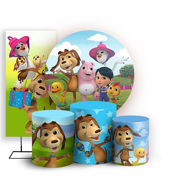 KIT Redondo Trio e Faixa - Meu Cachorro Chocolo - Sublimado 3D