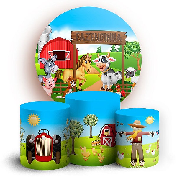 KIT Redondo e Trio - Fazendinha - Sublimado 3D