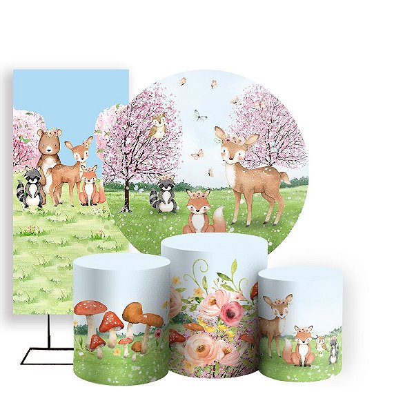 KIT Redondo Trio e Faixa - Bosque - Sublimado 3D