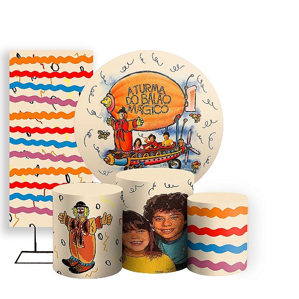 KIT Redondo Trio e Faixa - A Turma do Balão Mágico - Sublimado 3D