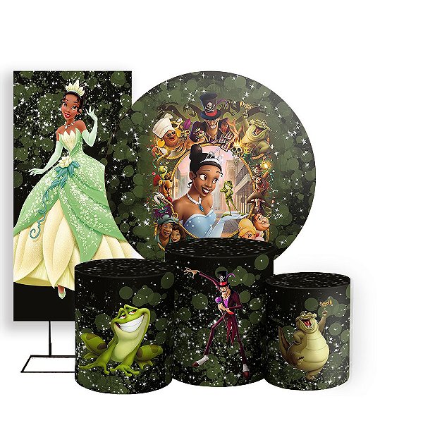 KIT Redondo Trio e Faixa - A Princesa e o Sapo - Sublimado 3D