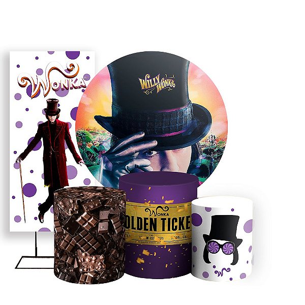 KIT Redondo Trio e Faixa - A Fantastica Fabrica de Chocolate - Sublimado 3D