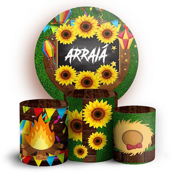 KIT Redondo e Trio - Festa Junina  - Sublimado 3D