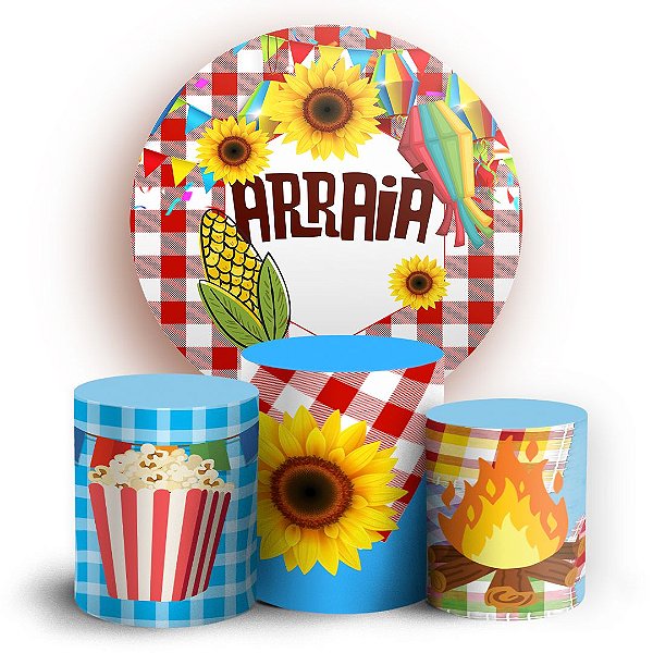 KIT Redondo e Trio - Festa Junina  - Sublimado 3D