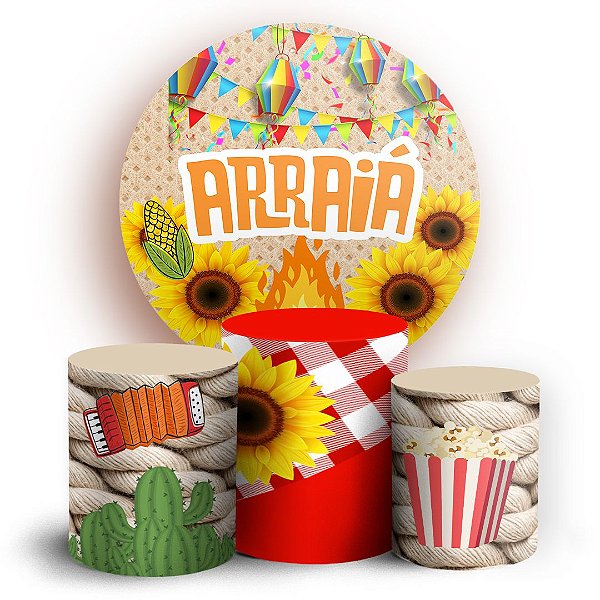 KIT Redondo e Trio - Festa Junina  - Sublimado 3D