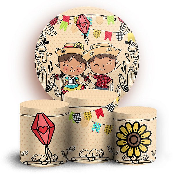 KIT Redondo e Trio - Festa Junina  - Sublimado 3D