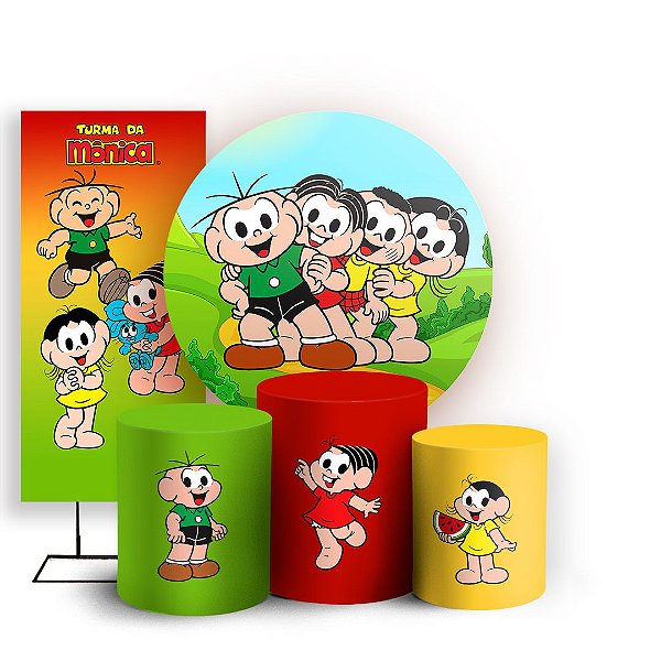 KIT Redondo Trio e Faixa - Turma da Mônica - Sublimado 3D