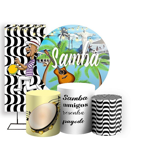 KIT Redondo Trio e Faixa - Samba - Sublimado 3D