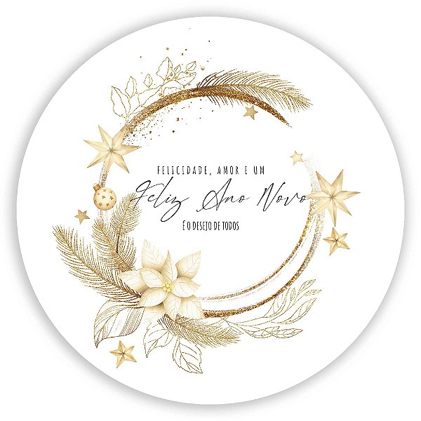 Painel Redondo - Natal Ano Novo - Sublimado 3D