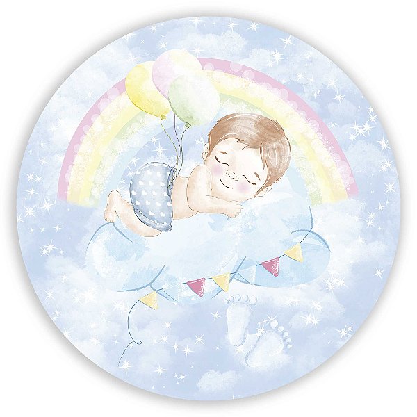 Painel Redondo - Chá de Bebê - Sublimado 3D