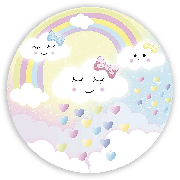 Painel Redondo - Chuva de Amor - Sublimado 3D