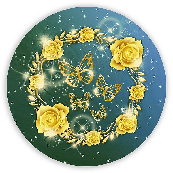 Painel Redondo - Floral - Sublimado 3D