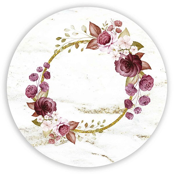 Painel Redondo - Floral - Sublimado 3D