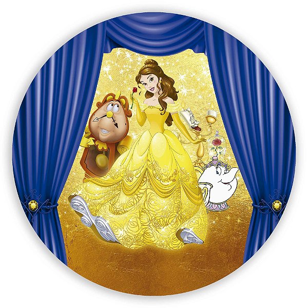 Painel Redondo - A Bela e a Fera - Sublimado 3D